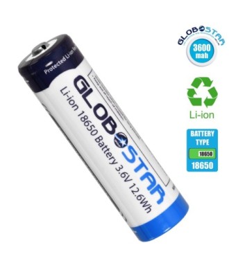 GLOBOSTAR® BATTERY 79093 Ανταλλακτική Επαναφορτιζόμενη Μπαταρία Li-ion 3.6V 12.6Wh 18650 3600mAh με Overcharge - Discharge Προστασία - Μ6.7 x Π1.7 x Υ1.7cm - 1 Χρόνο Εγγύηση